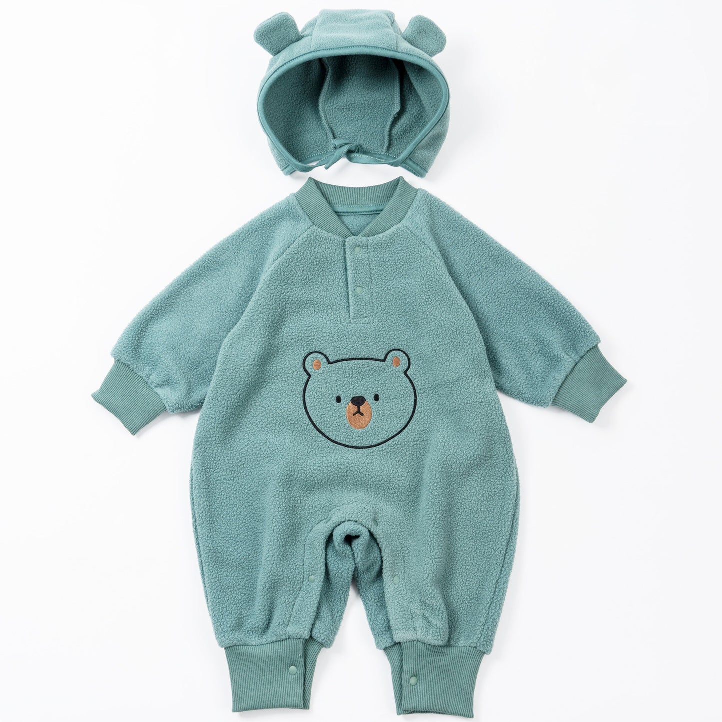 Polar Fleece Bear Baby Jumpsuit