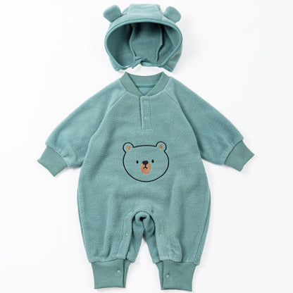 Polar Fleece Bear Baby Jumpsuit