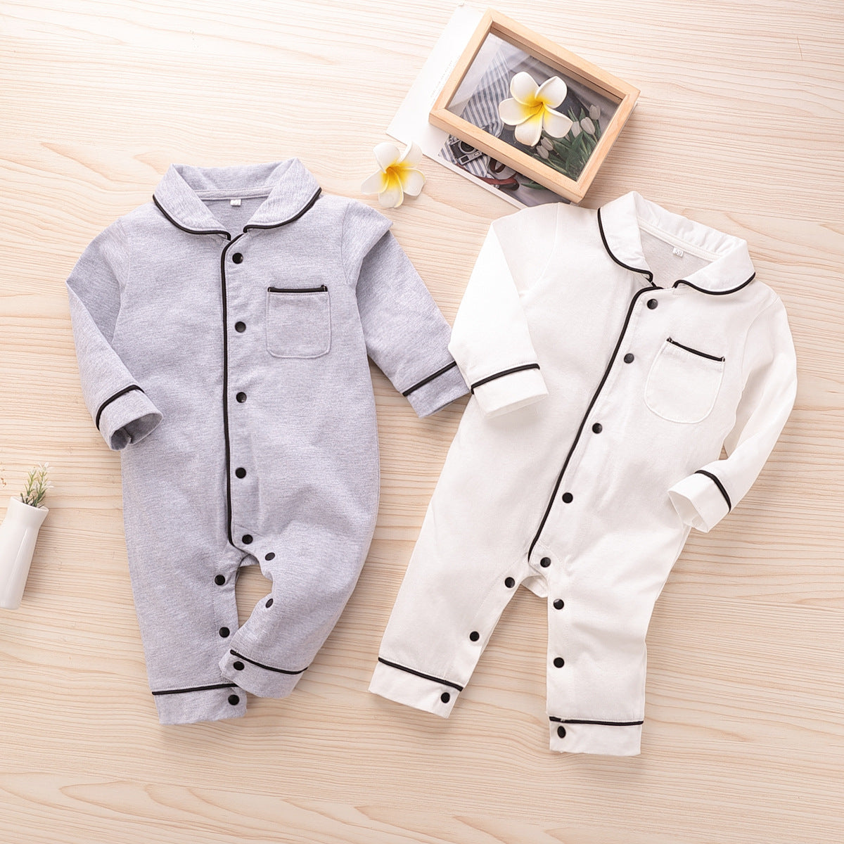 Cotton Button Baby Bodysuit