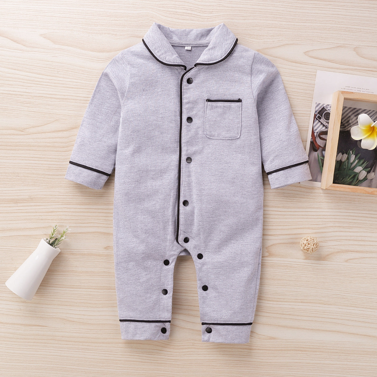 Cotton Button Baby Bodysuit