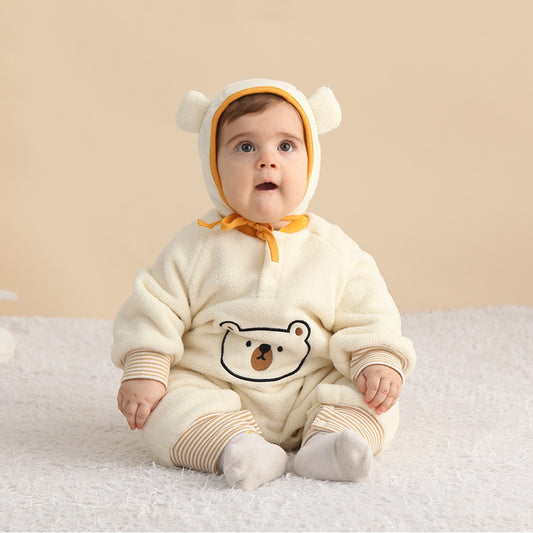 Polar Fleece Bear Baby Jumpsuit