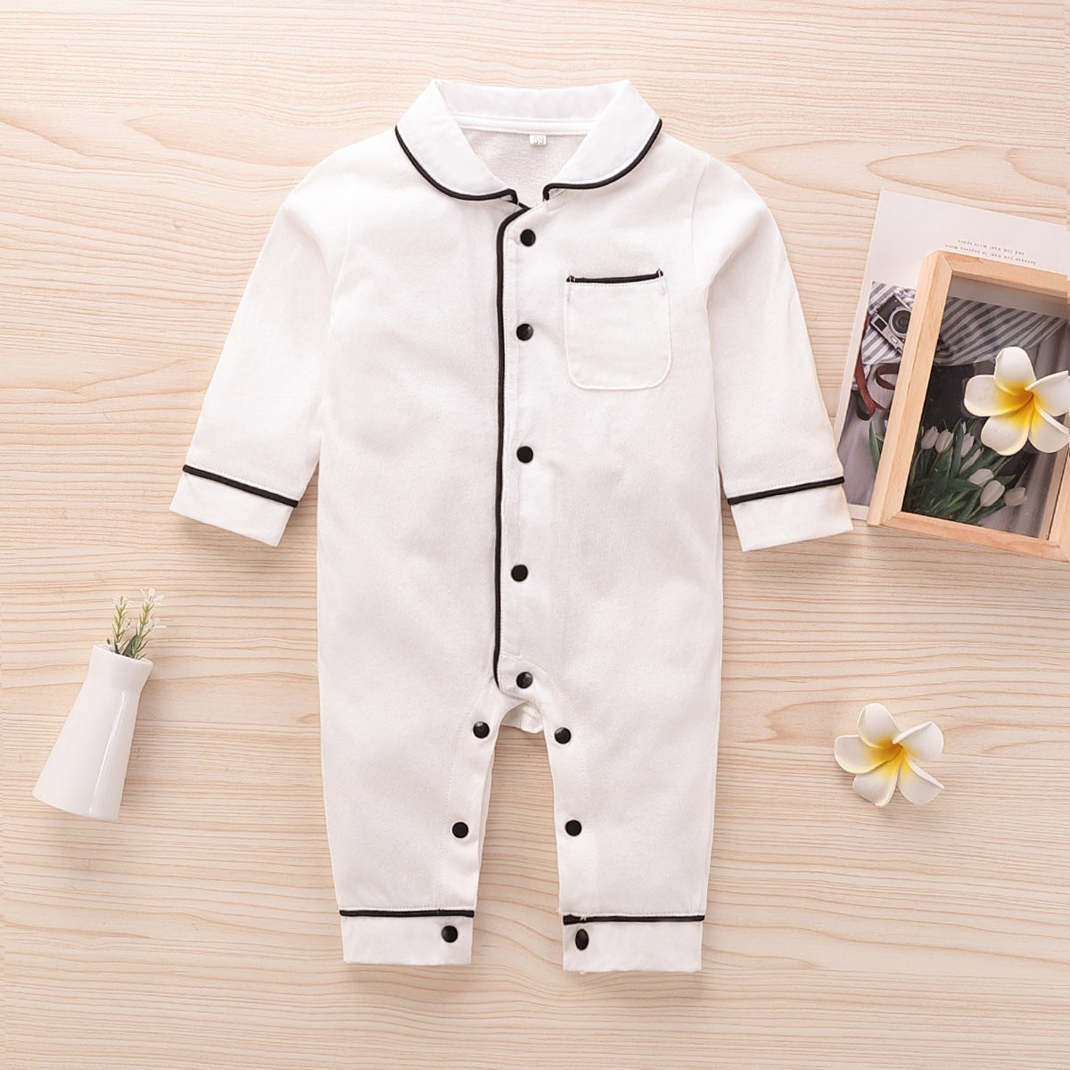 Cotton Button Baby Bodysuit