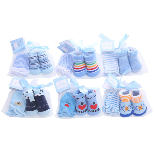 Cartoon Stripe Baby Socks Set