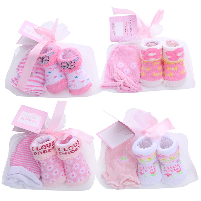 Cartoon Stripe Baby Socks Set